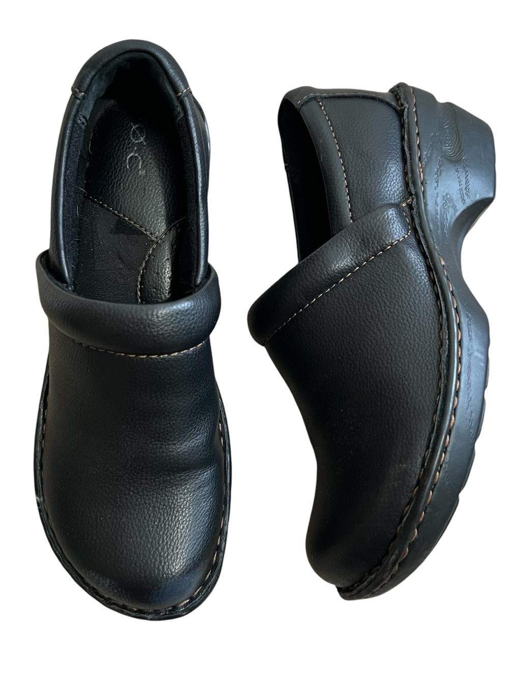 BOC Born Concept Black Clogs Wedge Mules Comfort Shoes Slip On Size 9M